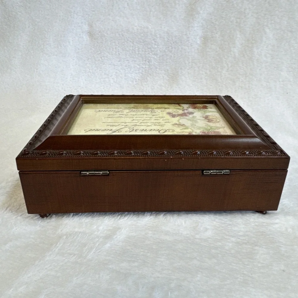 Sankyo Wood Music Jewelry Box What A Friend We Have In Jesus Dearest‎ Friend 8x6
